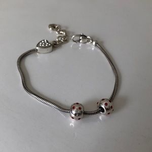 Two Red Polka Dot Mini Brighton Charms